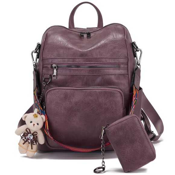 9017 Fashion PU Leather Backpack Purse Designer Travel Convertible Shoulder